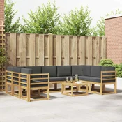 Set vanjskih sofa 10 pcs Bijela i antracit 59 x 59 x 37 cm