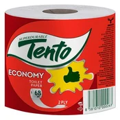 Toaletni papir, dvoslojni, majhen zvitek, 36 rolic, TENTO Family Economy, naraven, 36 rolic