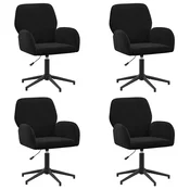 vidaXL vidaXL Vrteči pisarniški stoli 4 kos 54 x 55 x 90 cm Črna Žamet, (5000302254)