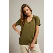 Womens V-neck T-shirt MOODO - olive