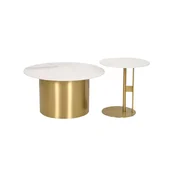 Livin Hill Komplet klubske mizice, M53, 80x43x80 cm, bela, zlata