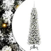 Vidaxl Umestno božično drevo Bela 180 cm PVC, kovina in plastika
