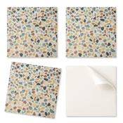 shumee Komplet PVC ploščic z vzorcem za dnevno sobo, samolepilne, lepljen mozaik z vzorcem, 20x20x20 cm
