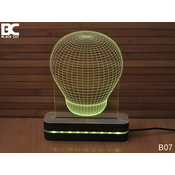 Black Cut 3D Lampa Sijalica Toplo bela