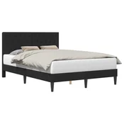 Vidaxl Konstrukcija postelje z vzglavjem Črna 140 x 200 cm Žamet