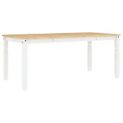 Vidaxl Jedilna miza Corona bela 180x90x75 cm trdna borovina
