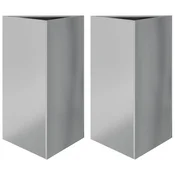 Vidaxl Vrtno korito 2 kosa trikotnik 50x43x75 cm pocinkano jeklo