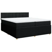 Vidaxl Box spring postelja z vzmetnico črn 200x200 cm blago