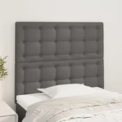 Vidaxl vidaXL Vzglavja za posteljo, komplet 2 kosov, siva, 80x5x78/88 cm, umetno usnje