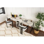 Hanah Home Dupli stilski radni sto Freesia Marble, 240 x 74 x 60 cm, Crni