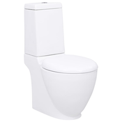 vidaXL Keramicka toaletna školjka sa stražnjim protokom vode bijela