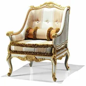 Casa Padrino luxury baroque armchair ivory/gold - Made in Italy