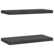 Vidaxl Stenske police 2 kosa 50x23,5 cm črna nerjaveče jeklo