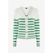 MEXX Ženski džemper na pruge zeleno-beli