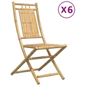 Vidaxl Zložljivi vrtni stoli 6 kosov 46x66x99 cm bambus