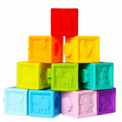 Bam-Bam Rubber Blocks mehke senzorične igralne kocke 6m+ Animals 10 kos