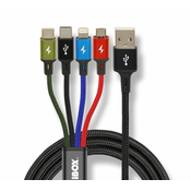iBox Universal 4 in 1 charging cable I-BOX USB IKUM4W1 - Kabel USB kabel 1,2 m Micro-USB A 2 x USB C Višebojno