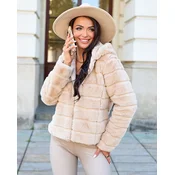 Resti Beige womens imitation fur jacket