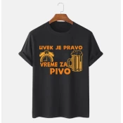 MAFIMI Majica Uvek je pravo vreme za pivo, Crna