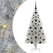 Božicno drvce s 150 LED svjetlima s stalakom Srebrno 120 cm PET