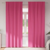 vidaXL Zavese z zavesami 2 pcs Svetlo roza 245 x 140 cm Poliester