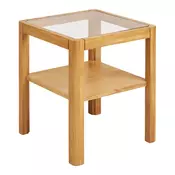 Stranska mizica s stekleno mizno ploščo 40x40 cm Lourmarin – House Nordic