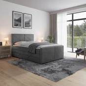 Livetastic BOXSPRING POSTELJA 120 cm  x 200 cm , les, kovina, umetna masa, tekstil svetlo siva