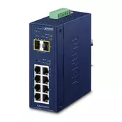PLANET IP30 Industrial L2/L4 8-Port Upravljano L2/L4 Gigabit Ethernet (10/100/1000) Plavo