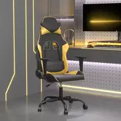 Vidaxl vidaXL Masažni igralni stol, črno-zlat, umetno usnje