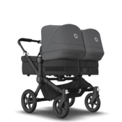 Bugaboo Donkey 5 Twin Black/Midnight Black - Grey Melange