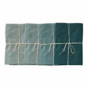 Set od 4 pamucne salvete Linen Couture Turquoise, 43 x 43 cm