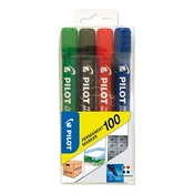 Permanentni marker Pilot Set 4/1 črn, moder, rdeč, zelen
