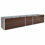 Povišena vrtna gredica od pocincanog celika 400x80x77 cm smeda