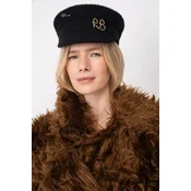 RUSLAN BAGINSKIY baretka s šiltom ženska z volno Logo-embellished Baker Boy Cap