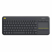 Logitech K400 Plus Touch Bežicna tastatura, YU, AA, Crna
