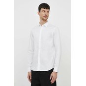 Bombažna srajca Armani Exchange moška, bela barva