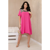 Dress with animal motif pink