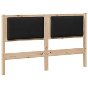 Vidaxl Vzglavje Drugo Rjava 140 cm Trdna borovina