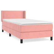 vidaXL vidaXL Box spring postelja z vzmetnico roza 90x200 cm žamet, (20897499)