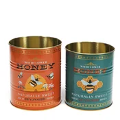 Dekorativne škatle za shranjevanje v kompletu 2 ks iz kositra o 11x13 cm Honey – Rex London