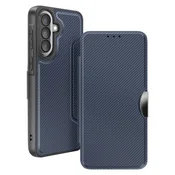 AVIZAR Folio etui za Galaxy A57 s karbonskim videzom in držalom za kartice, Nočno modra, (5000274209)