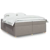 vidaXL vidaXL Box spring postelja z vzmetnico taupe 200x200 cm blago, (21306338)