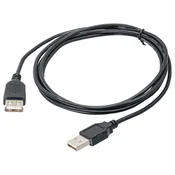 Akyga Akyga USB kabel  USB-A vtič\, USB-A vtičnica 1.80 m črna  AK-USB-07, (20578059)