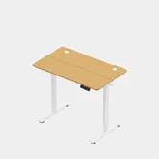 VonHaus Barva svetel les električno nastavljiva dvižna pisalna miza 100 x 60 cm z USB-C polnilnim priključkom