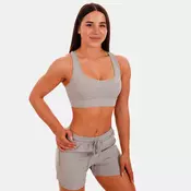 GymBeam Športni nedrček Mesh Panel Grey XL