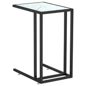 Vidaxl Računalniška stranska mizica bel marmor 50x35x65 cm steklo