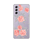 Ovitek Print za Samsung Galaxy S21 FE My Print Cover, Skin Elegant Roses, roza in siva
