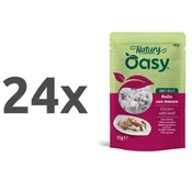 Oasy Cat Natury Adult fileji v želeju, vrečka - piščanec in govedina - 70 g 24 x 70 g