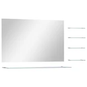 Vidaxl Stensko ogledalo s 5 policami srebrno 100x60 cm