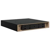 Vidaxl Lebdeča polica visok sijaj črna 23x23,5x3,8 cm MDF